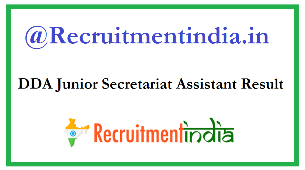 DDA Junior Secretariat Assistant Result