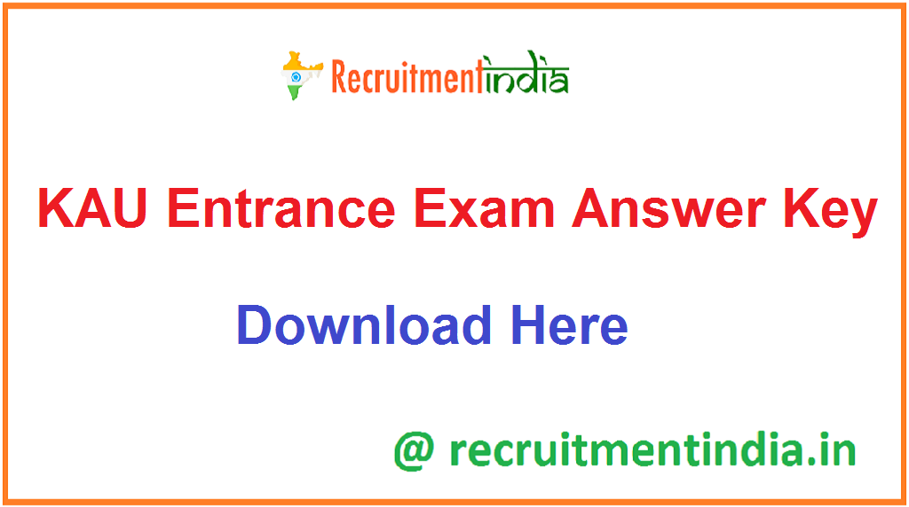 KAU Entrance Exam Answer Key