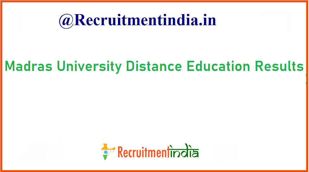 Madras University Distance Education Results