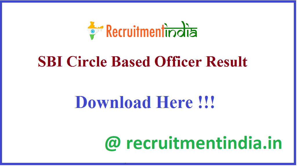 SBI Circle Based Officer Result