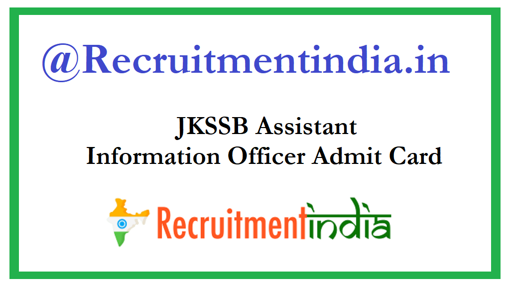 JKSSB Assistant Information Officer Admit Card 