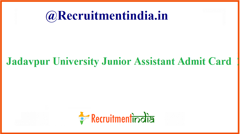 Jadavpur University Junior Assistant Admit Card