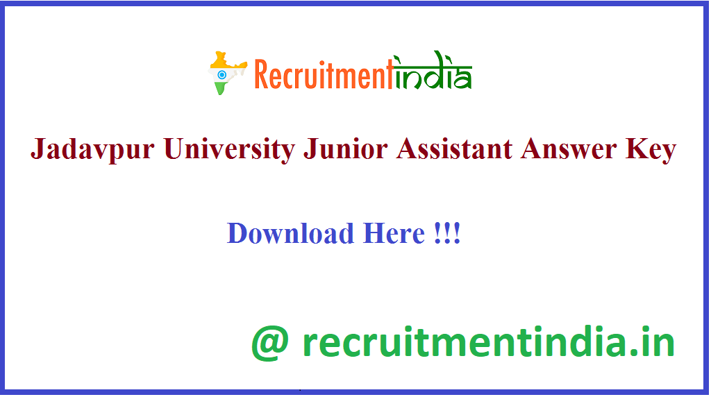 Jadavpur University Junior Assistant Answer Key