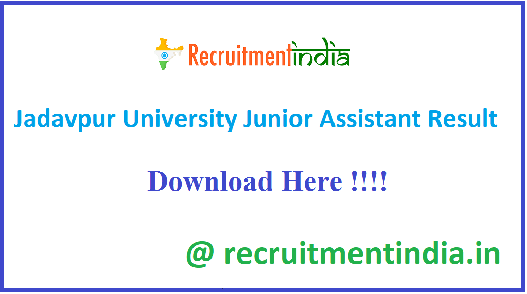 Jadavpur University Junior Assistant Result