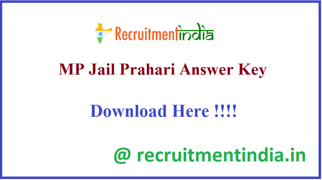 MP Jail Prahari Answer Key 