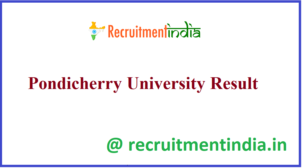 Pondicherry University Result