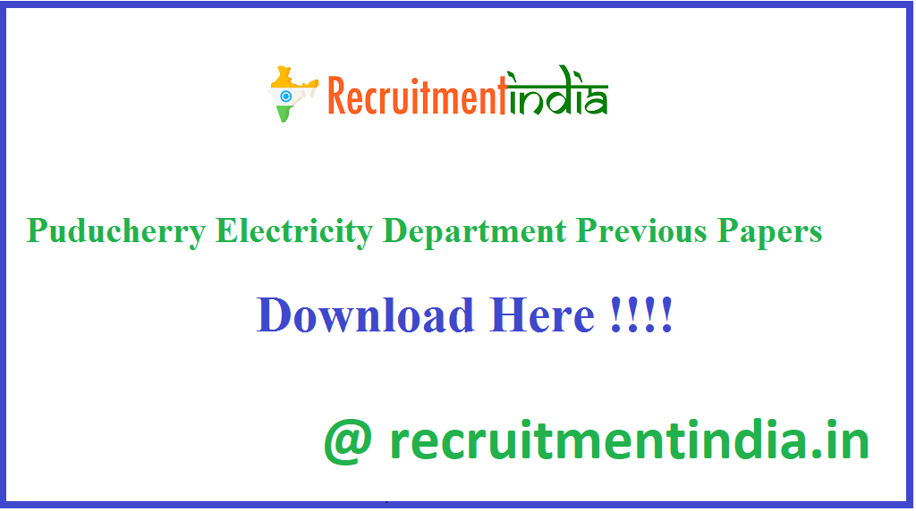 Puducherry Electricity Department Previous Papers