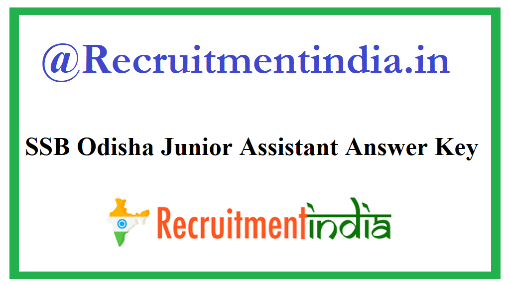 SSB Odisha Junior Assistant Answer Key