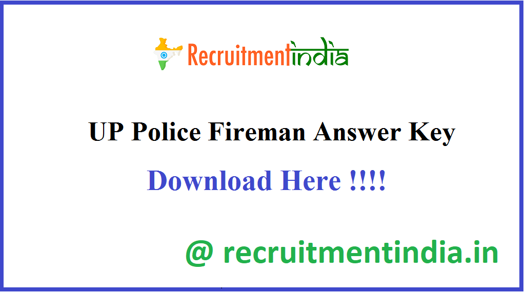 UP Police Fireman Answer Key 