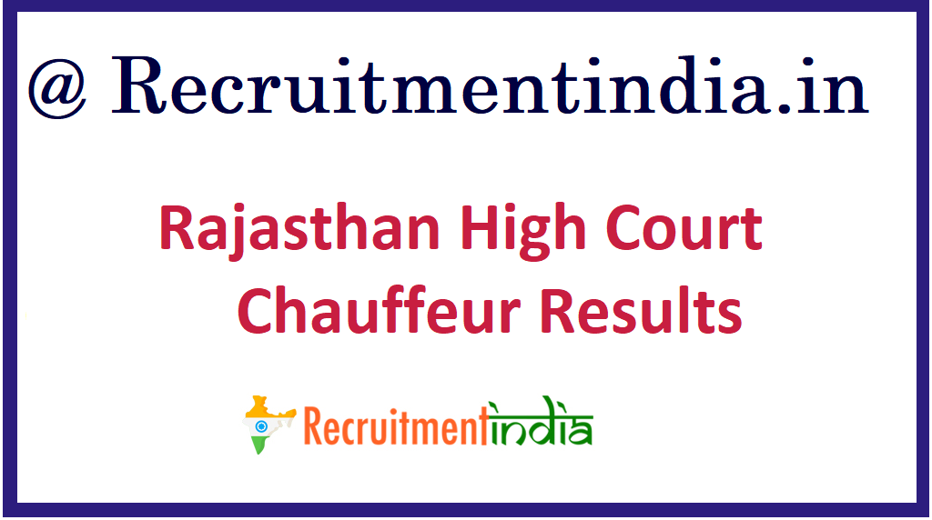 Rajasthan High Court Chauffeur Result