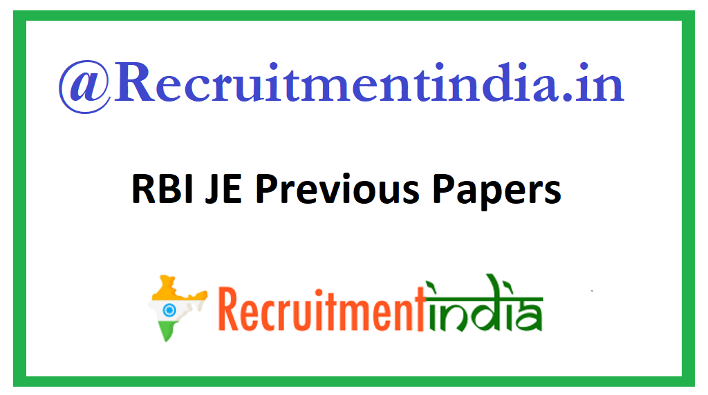 RBI JE Previous Papers