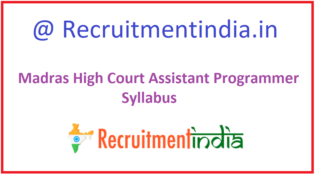 Madras High Court Assistant Programmer Syllabus