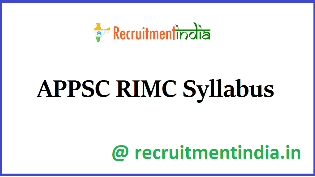 APPSC RIMC Syllabus