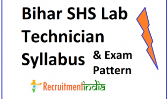 Bihar SHS Lab Technician syllabus