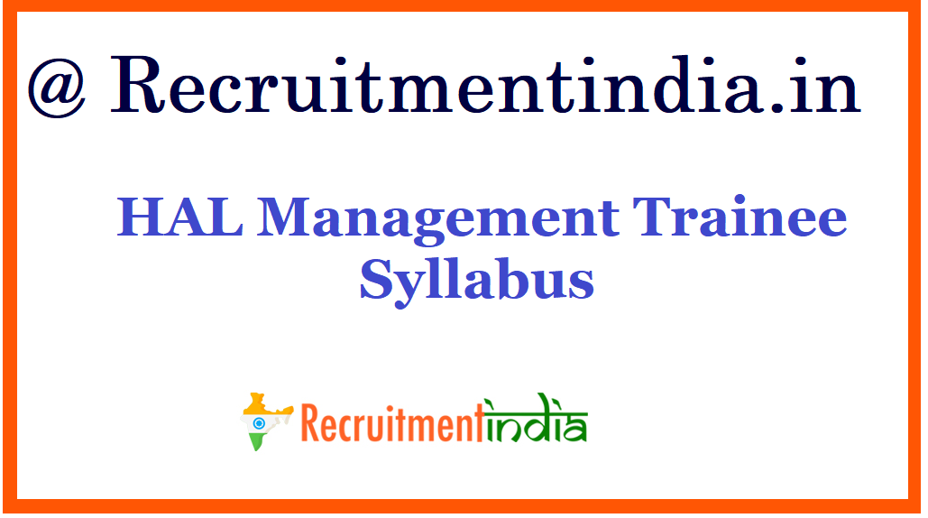 HAL Management Trainee Syllabus
