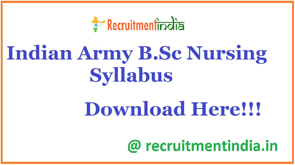 Indian Army B.Sc Nursing Syllabus