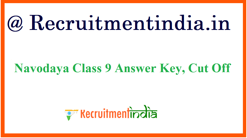 Navodaya Class 9 Answer Key
