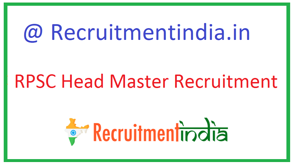 RPSC Head Master Recruitment