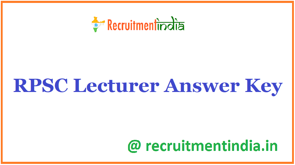 RPSC Lecturer Answer Key 2021