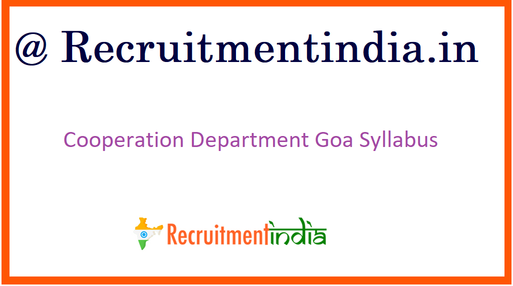 Cooperation Department Goa Syllabus