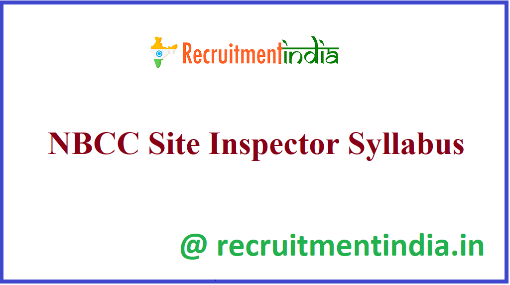 NBCC Site Inspector Syllabus 