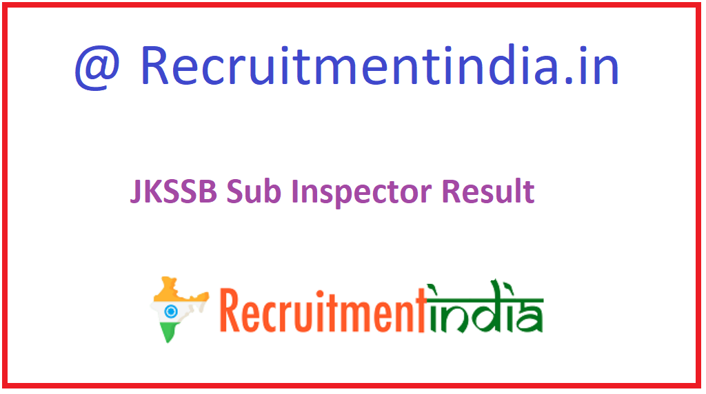 JKSSB Sub Inspector Result