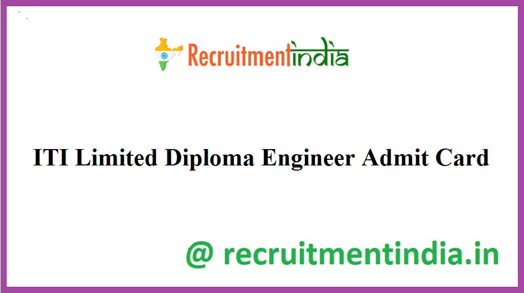 ITI Limited Diploma Engineer Admit Card