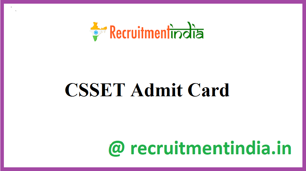 CSSET Admit Card