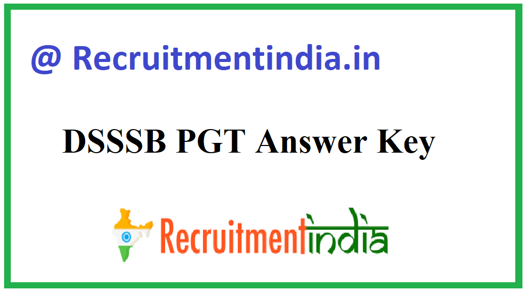 DSSSB PGT Answer Key