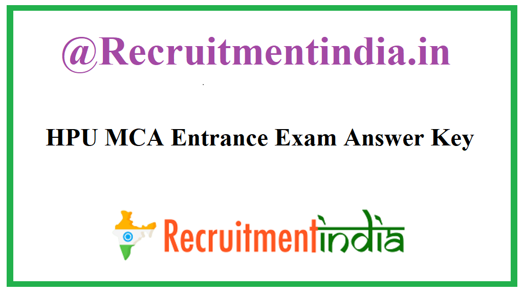 HPU MCA Entrance Exam Answer Key