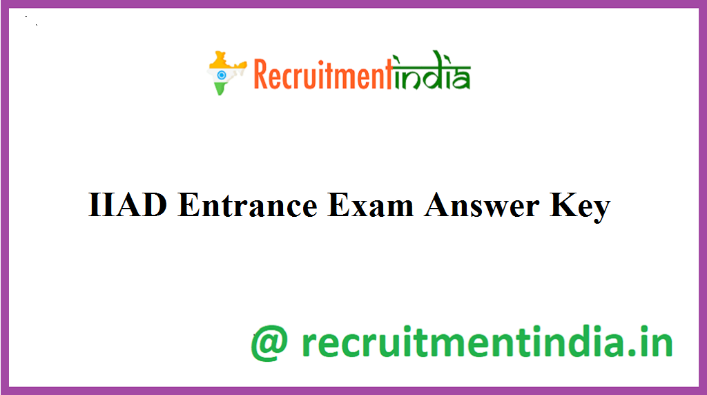 IIAD Entrance Exam Answer Key
