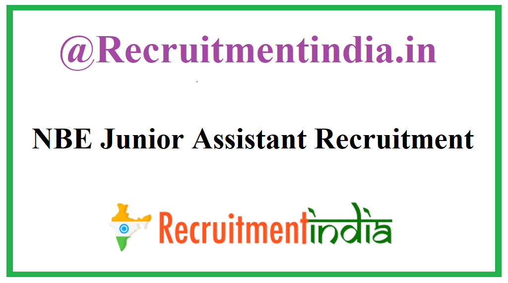 NBE Junior Assistant Recruitment