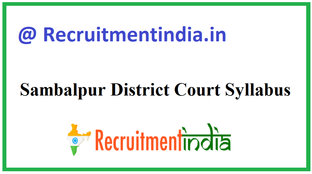 Sambalpur District Court Syllabus