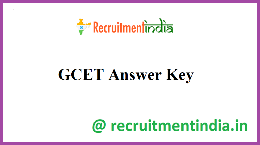 GCET Answer Key