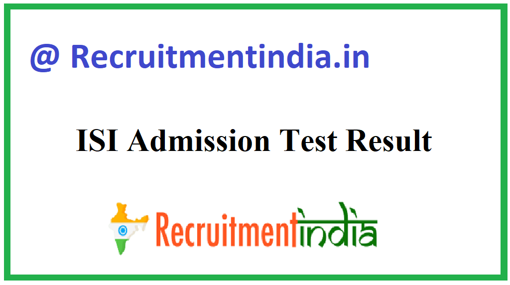 ISI Admission Test Result