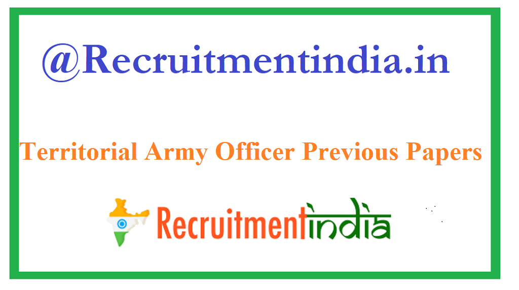 Territorial Army Officer Previous Papers