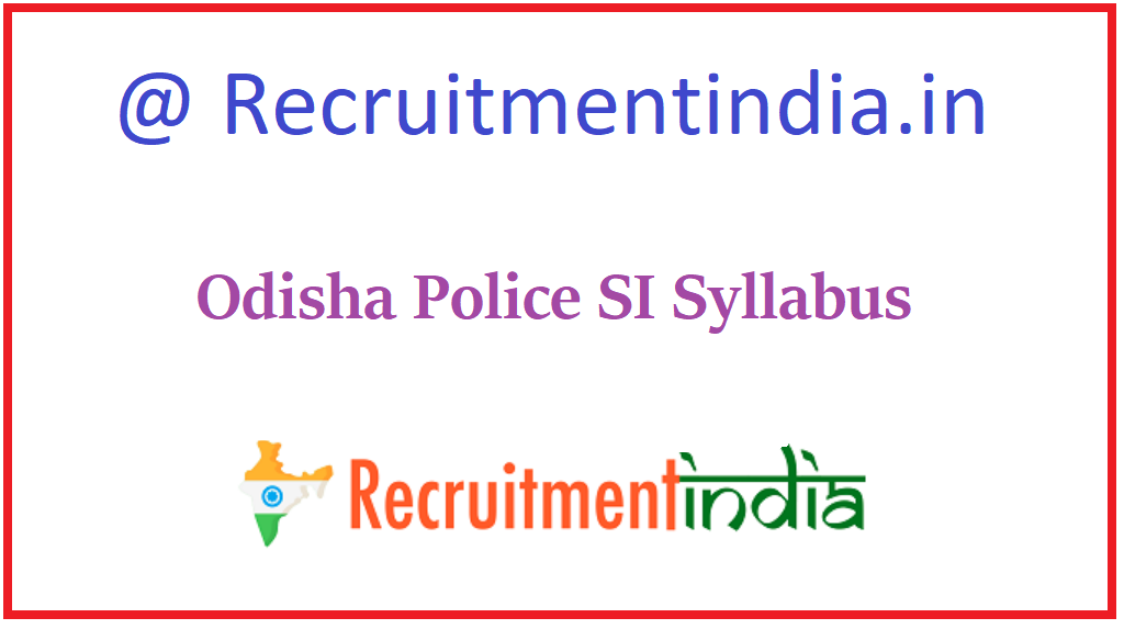 Odisha Police SI Syllabus