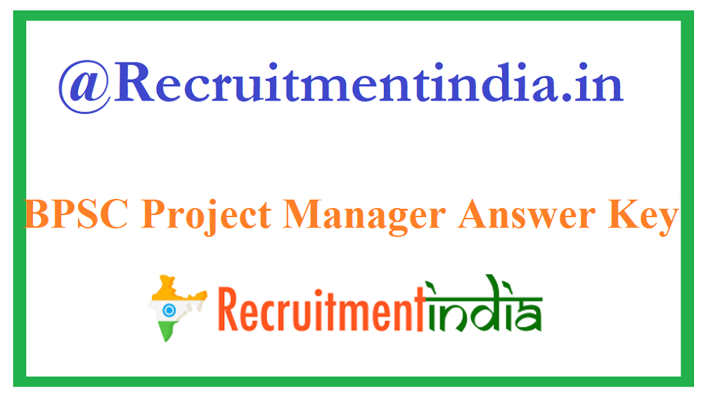 BPSC Project Manager Answer Key