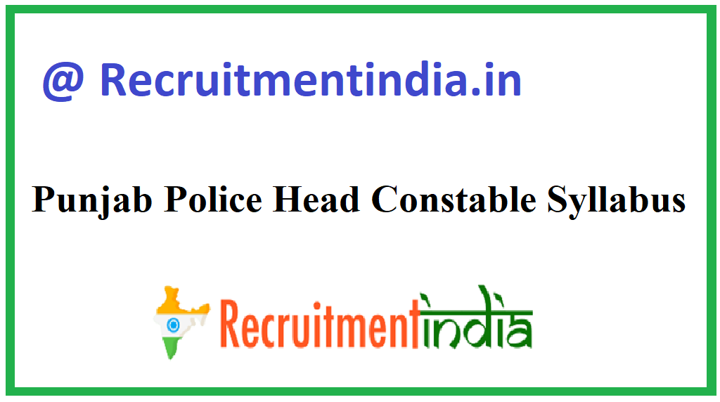 Punjab Police Head Constable Syllabus