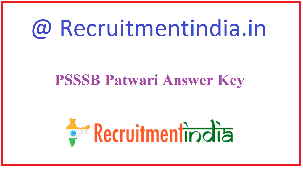PSSSB Patwari Answer Key