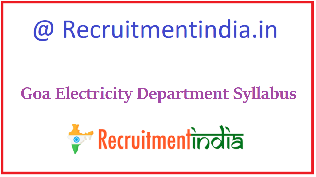 Goa Electricity Department Syllabus