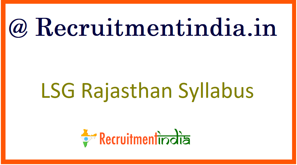 LSG Rajasthan Syllabus