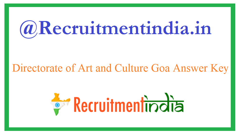 Directorate of Art and Culture Goa Answer Key