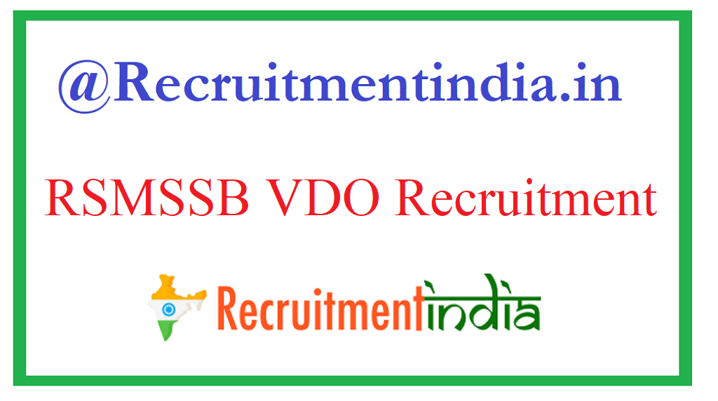 RSMSSB VDO Recruitment