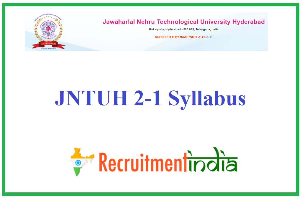 JNTUH 2-1 Syllabus